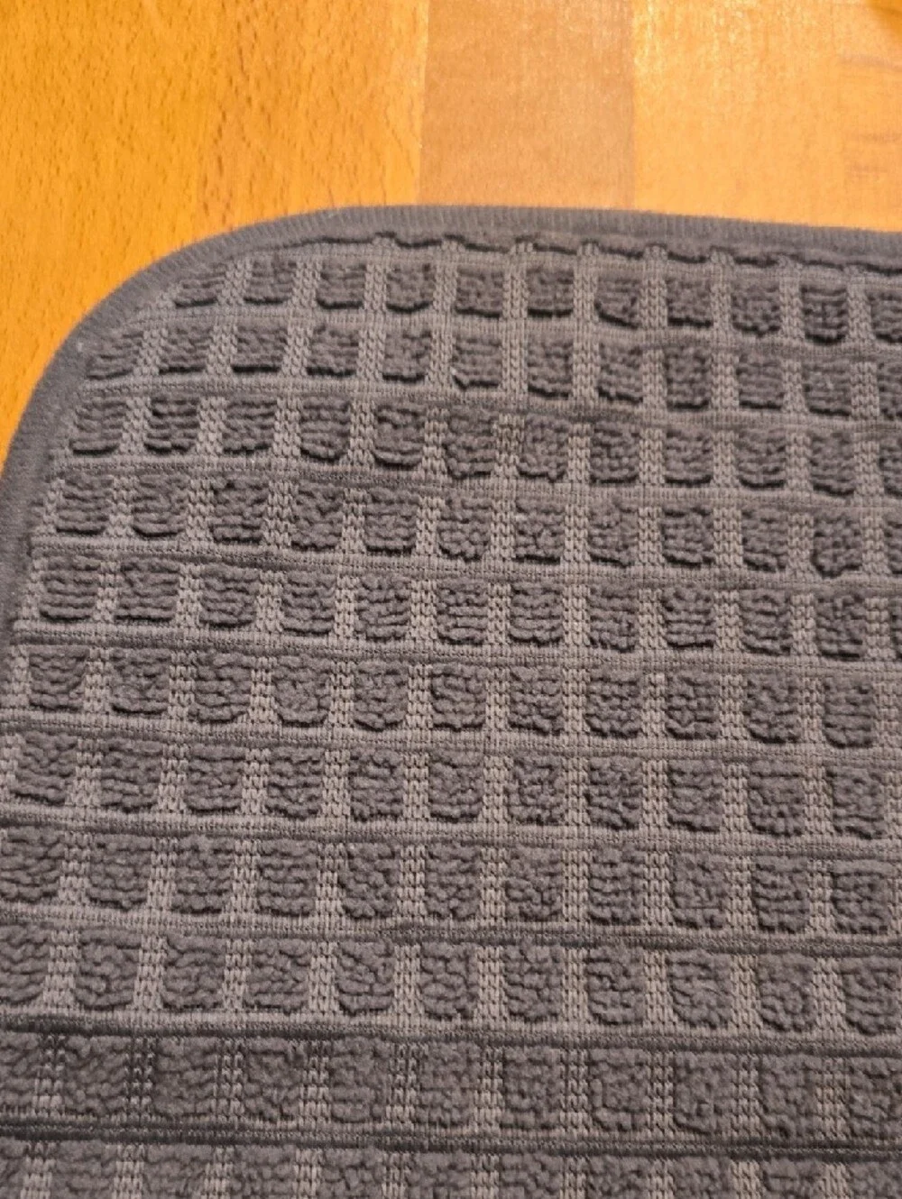 Waffle Weave Kitchen Drying Mat - Gray - Approx. 17 X 23 Inches